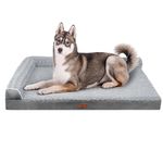 Fur & Bone Velvet Dog Bed with Orthopedic Egg Crate Foam for Joint Support Extra Large Dog Sofa Bed with Non-Slip Bottom and Washable Zipped Cover for Easy Cleaning