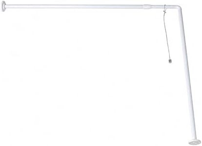 Wall Mounted Adjustable L-Shaped Corner Bathtub Curtain Rod 37" to 71"L - Width 31.5" White