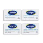 Cetaphil Cleansing Moisturizing Syndet Bar 4x75gm – Gentle Soap-Free Syndet Cleansing Bar Pack with Shea Butter Blend, pH Balanced Moisturizing & Hydrating Formula for Sensitive & Dry Skin, Hypoallergenic & Non-Irritant Daily Cleanser for Face & Body