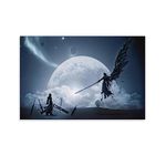 Thcbme Final Fan-tasy VII Cloud VS Sephiroth Wall Art Canvas Bedroom Painting Home Decor Pictures Artworks Posters UnFramed,16x24inch(40x60cm)