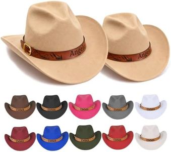 Maidkua Personalized Toddler Cowboy Hat for Girls Boys, Western Cowgirl Hat with Leather Hatband 3 Sizes for Baby Kids Adults