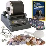 NATIONAL GEOGRAPHIC Rock Tumbler Kit – Hobby Edition Includes Rough Gemstones, and 4 Polishing Grits, Great STEM Science Kit for Geology Enthusiasts, Rock Polisher for Kids and Adults