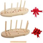 SACATR Bow Maker for Ribbon, Holiday Wreaths,Wooden Wreath Bow Maker Tool for Creating Gift Bows, Party Decorations, Hair Bows, Corsages, Holiday Wreaths, Various Crafts(Double-Sided)