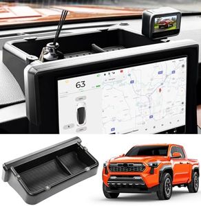 KSGMFED 12 Inch Screen Dash Center Console Tray Compatible with Toyota Tacoma 2024 Accessories,Dashboard Insert Storage Organizer Container 12" Screen Back Tray Storage Box Insert Accessories