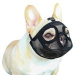 Short Snout Dog Muzzle Adjustable Mesh Bulldog Muzzle Breathable Dog Mouth Cover English French Bulldog Pekingese Shih-Tzu Pug Muzzle For Biting Barking Chewing Training Small Medium Large Dogs