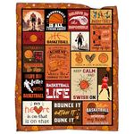 Basketball Blanket, Basketball Gifts for Boys Men, Gifts for Basketball Players, Gifts for Basketball Lover, Basketball Coach Gifts, Basketball Stuff Soft Flannel Throw Blanket 50''x 60''