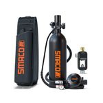 SMACO Scuba Tank Diving Gear for Diver Mini Scuba Tank Oxygen Cylinder with 15-20 Minutes Capability Diving Oxygen Underwater Breathing Device 1L Diving & Snorkeling Equipment S400 Pro F BLACK