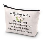 JYTAPP to My Sister in Law Gifts Sister in Law Makeup Bag The Only Thing Better Than Having You As a Sister-in-Law Cosmetic Bag Birthday Wedding Gifts for Sister in Law,BEIGE,One_Size