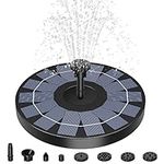 AISITIN Solar Fountain 2024 Upgrade, 2.5W Solar Powered Fountain Pump 160mm, with 8 Nozzles Set & 4 Fixed Pipes, Solar Water Fountain Bird Bath Fountain for Outdoor, Garden, Pond, Pool