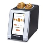 Revolution R180B Connect 2-Slice Touchscreen Toaster – Connected Toaster w/Patented InstaGLO 2.0 Technology & Toastie Press Mode – Toast Bread, Bagels, Waffles, Muffins, Tortillas – Matte Black