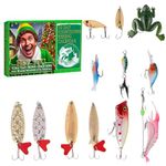 Advent Calendar Fishing Christmas Countdown,Advent Calendar 2024,3D Realistic Fishing Lures,12 Days Fisher Adult Men Teen Boys Fishing Lures Set Advent Party Gift for Fishing Lovers (Green)