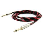 Nylon Braided Jack Cable Guitar Cable Microphone Cable Hifi Speaker Cable TS 6.35mm (1/4inch) Audio cable for electric guitar bass keyboard mixer power amp video camera microphone speaker(5m)