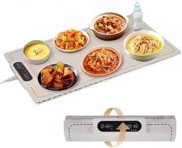 Food and Plates Warming Mat - Fast Full Surface Silicone Warming Tray, Temperature Settings & Adjustable Timer, Roll Up Buffet Hot Plates Heat Pad for Parties Travel Home
