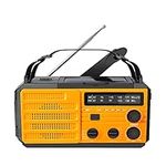 Kaito Voyager V3 Emergency Radio - AM/FM NOAA Weather Alert 4-Way Powered Solar Crank Radio Receiver with LED Flashlight and USB 4,000 mAh Mobile Phone Charger (Yellow)