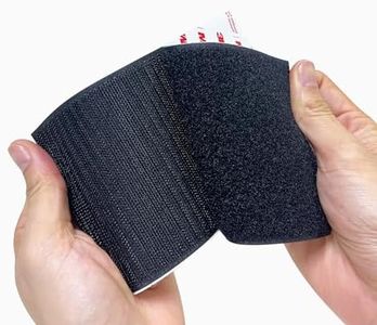 Hook and Loop Strips 5 Sets 4in x 8in, Double Sided Adhesive Strips Fastener, Reclosable Sticky Back Interlocking Nylon Picture Hanging Strips, Double Sided Carpet Tape