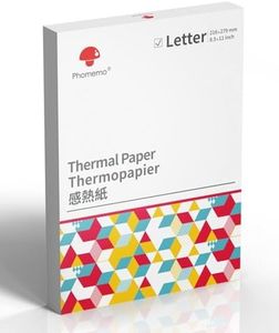 Phomemo US Letter Thermal Paper, Advanced Thermal Printing, Phomemo Thermal Paper for COLORWING M08F-Letter, Brother PocketJet PJ762/PJ763MFi, HPRT MT800/MT800Q Printer, 8.5" x 11", 200 Sheets