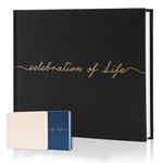 Braveriky Twill Funeral Guest Book for The Celebration of Life - in Loving Memory Guestbook with a Memory Table Sign - Hardcover Guest Sign in Book for Funeral Service - 320 Entries, 9"x7.5", Black