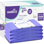 SOHBCLE Diaper Pail Refill Bags: Compatible with Dekor Plus Diaper Pail, Extra 12% Length 4 Pack, Holds up to 2668 Diapers,Extra 30% Thickness Powerful Odor Eliminate Lavender Scent Newborn Essentials