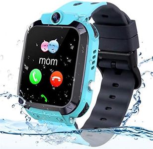 Kids GPS Tracker Watch,IP68 Waterproof Kids Smartwatch with GPS Tracker Phone Alarm Clock Game Camera Compatible with 2G T-Mobile Birthday Gift for Kids (Blue)