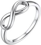 CCBFY 18k White Gold Gold Plated 925 Sterling Silver Rings for Women Promise Rings for Her, Stackable Wedding Bands Rings for Women Infinity Forever Love Knot Ring, Non-Precious Metal, No Gemstone