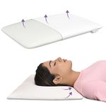 MY ARMOR Memory Foam Pillow Ultra-Thin Size, Orthopedic Pillow for Sleeping & Neck Pain Relief | 24.5 x 16 x 2.5 Inches | Without Cover, White, Pack of 1