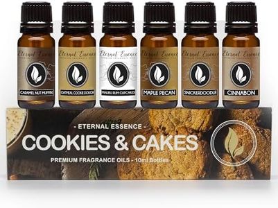 Eternal Essence Oils Cookies & Cakes - Gift Set of 6 Premium Fragrance Oils - Caramel Nut Muffin, Oatmeal Cookie Dough, Malibu Rum Cupcakes, Maple Pecan, Snickerdoodle & Cinnabon - 10ML