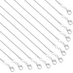 25 Pack Silver Chains for Jewelry Making, Paxcoo Metal Necklace Chains Bulk Silver Plated Snake Chains for Necklace Jewelry Making, 1.2 mm (18 Inches)