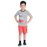 Clothe Funn Boy's Cotton Coordinate Set (SET-HS003_Coral_9 Years-10 Years)