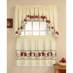 CHF & You Red Delicious Country Apples 3-Piece Window Curtain Tier Set, 56 in x 36 in, Multi Color