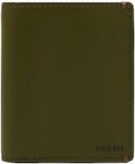 Fossil Men's Joshua Vegan Cactus Slim Minimalist Bifold Front Pocket Wallet for Men, Green Moss, Bifold