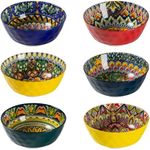 Henten Home Bohemia Soup Bowls Set, 25 OZ Ceramic Cereal Bowl Set of 6, Porcelain Oatmeal Serving Bowls Set for Pasta, Salad, Oven, Microwave & Dishwasher Safe…