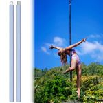 Minglez Professional Aerial Flying Pole with Silicone Warp, Portable Pole Dancing Pole for Home/Gym/Yoga Room, Removable Flying Tube Stripper Pole(Blue)