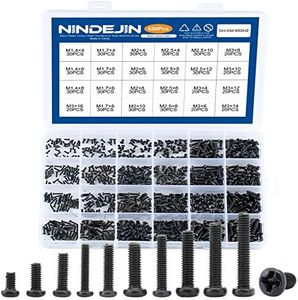 NINDEJIN 650pcs Replacement Computer Miniature Screws M1.4 M1.7 M2 M2.5 M3 Laptop Motherboard Round Pan Head Machine Screws Set