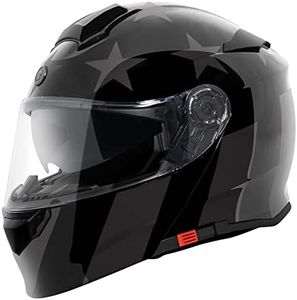 TORC T28 Full Face Motorcycle Helmet with Star Graphic DOT & ECE 22.05 Approved (Dark Star-X-Large)