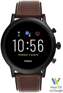 FOSSIL Men's Quartz Digital Watch Smart Display and Leather Strap, FTW4026