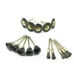 BE-TOOL Wire Brushes, Steel Wire Brush Steel Wire Brush Polishing Wheels Set Kit for Rotary Tool Drill Bit 3 Mode（15 pcs Mixed Wire Brush）