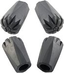 Round Narrow Four Pack of Extra Durable Rubber Replacement Tips (Replacement Feet/Paws/Ferrules/Caps) for Trekking Poles - Fits Most Standard Hiking and Walking Poles - Narrow Trekking (4)