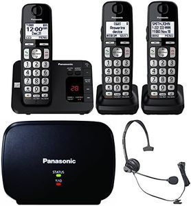 Panasonic DECT 6.0 Expandable Cordless Phone System with Answering Machine and Call Blocking - 3 Handsets - KX-TGE433B (Black)