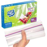 50 x XupZip Freezer Bags – Half Gallon Size (2.27L) Large Bamboo Seal Food Bags – Heavy-Duty Quart Plastic Freezable, Sealable & Easy To Open Food Bags - Hefty, Reusable, BPA-Free Sandwich Bags