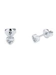 Ted Baker Neena Small Heart Stud Earrings for Women (Silver/Crystal)