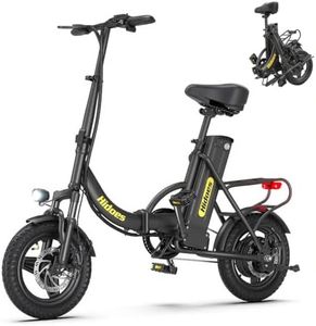 Hidoes C5 Folding Electric Bike for Adults/Teens,14" Portable E bike with Removable Battery 60KM Range Up to 25KM/H,Front Shock Absorber,Foldable Ebike with Rear Frame