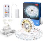 White LED Strip Lights, WOBANE Dimmable LED Light Strip Kit, 16.4ft Flexible Tape Lights for Bedroom,Kitchen,Under Cabinet,White 6500K, LED Mirror Lighting for Vanity Makeup Dressing Table