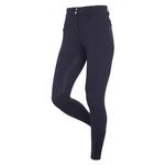 LeMieux Paris Breeches with Full Seat Silicone Grip in Navy - 4 Way Stretch Fabric - Women's Horse Riding Pants with Faux Pockets - UK 8