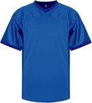 RE-HUO Blank Football Jersey Mesh Practice Athletic T-Shirt Plain Hip Hop Sports Jersey, Blue, XX-Large