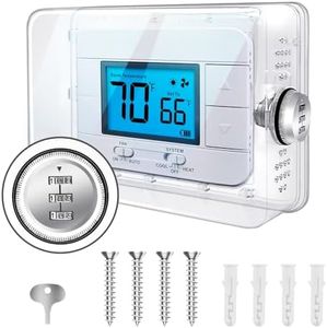 Thermostat Lock Box with Combination Lock, Fits 8.7" W x 5.5" H or Smaller Thermostats & Sprinkler Controller, Clear Large Thermostat Cover for Thermostats on Wall, Sprinkler Controller Guard