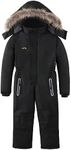 OHSNMAKSL Kid's Snowsuits Boys Ski Suits Jackets Girls Waterproof Coats Jumpsuits Winter Snowboarding Outdoor23HXF-Boy-Black-14-16