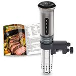 KitchenBoss Sous Vide Cooker Ultra-Quiet Immersion-Circulator: Stainless Steel | G300 Silver Machine Brushless DC Motor |1100 Watts | IPX7 Waterproof