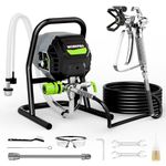WORKPRO 700 W Airless Paint Sprayer with Adjustable Flow, 200 Bar Airless Sprayer with 7.6M Hose & 30CM Extension, Portable Design with 8 Accessories, Paint Sprayer for Wall, Fence, Deck & Garage