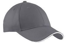 Port & Company Unisex-Adult Sandwich Bill Cap (CP85) -Charcoal/W -OSFA