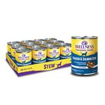 Wellness Thick & Chunky Natural Wet Canned Dog Food, Venison & Salmon Stew, 12.5-Ounce Can (Pack Of 12)